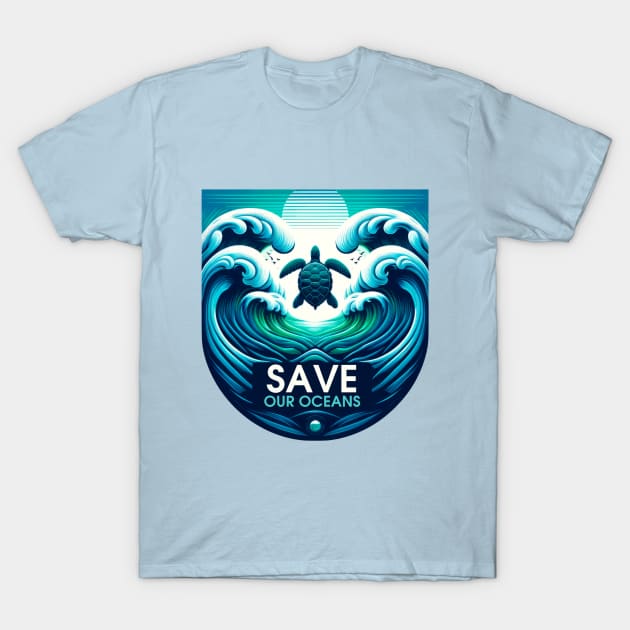 Save Our Oceans Sea Turtle T-Shirt by KimLeex